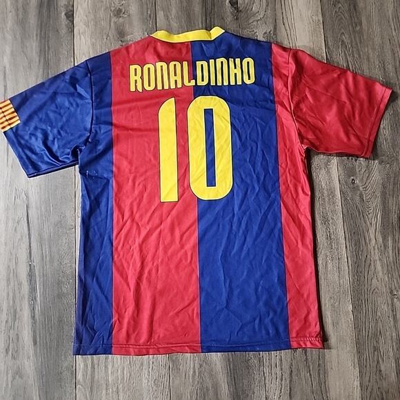 FC Barcelona Ronaldinho #10 Unicef Soccer Futbol Jersey Size L - Picture 4 of 5